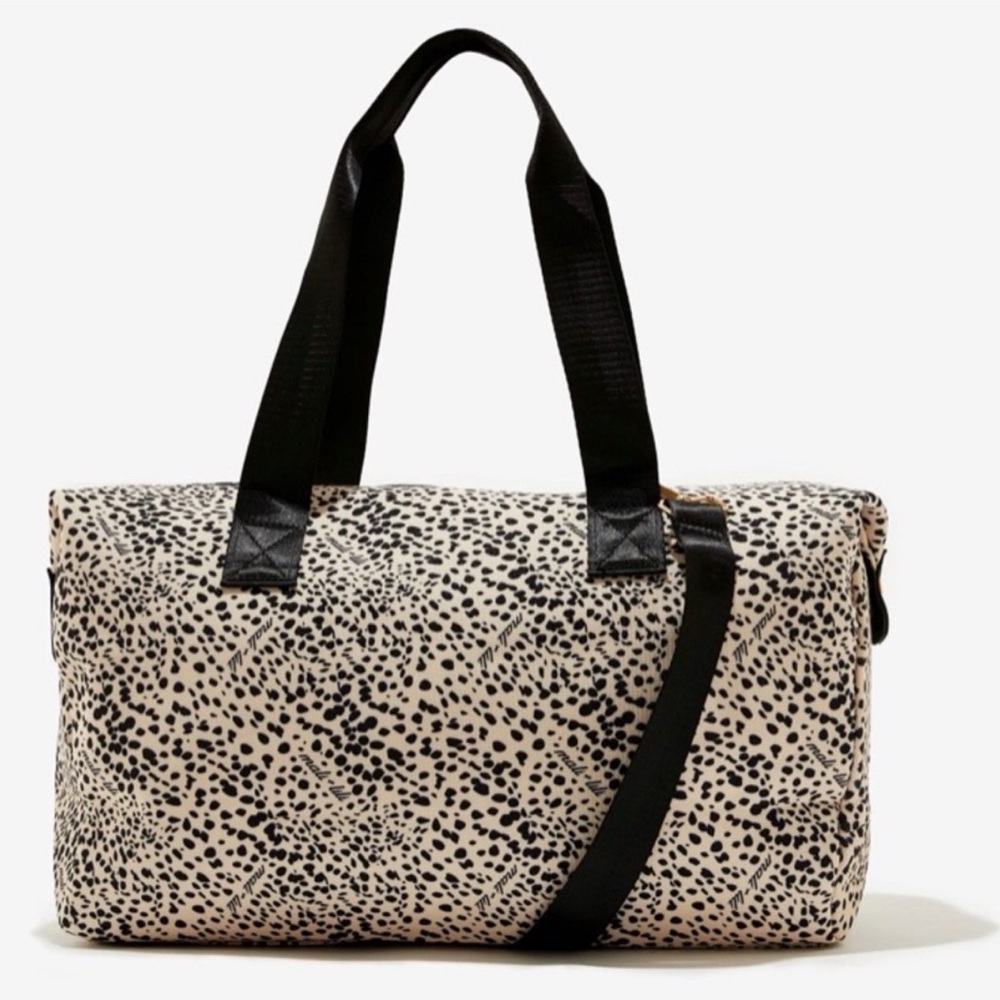 Mali + Lili Signature Leopard Print Weekender Bag.